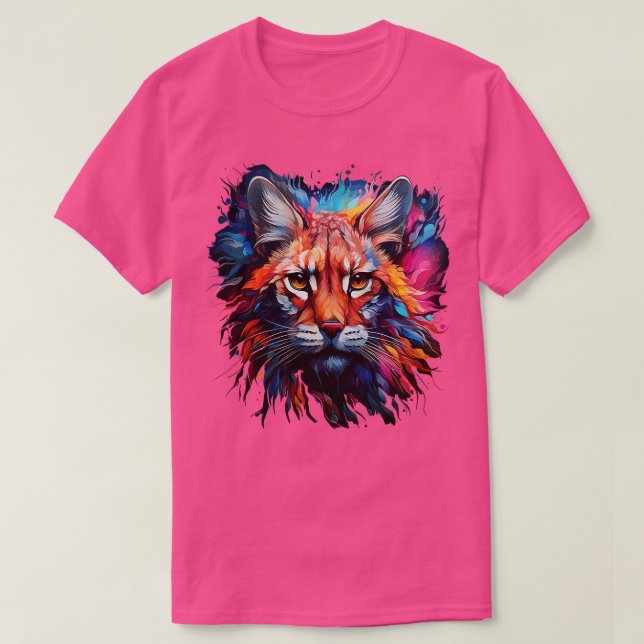 Camiseta American Bobcat Rainbow (Frente do Design)