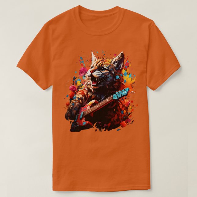 Camiseta American Bobcat tocando violão (Frente do Design)