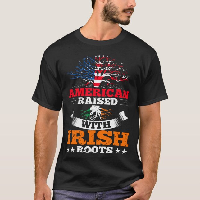Camiseta American Born Irish Roots Family Tree Quote Irelan (Frente)