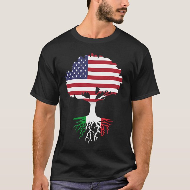 Camiseta American Born Italian Roots America Grown With Ita (Frente)