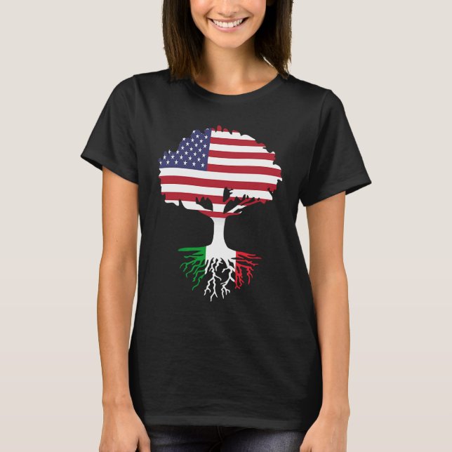 Camiseta American Born Italian Roots America Grown With Ita (Frente)