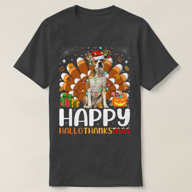 Camiseta American Buldog Halloween Christmas Halloth (Frente do Design)