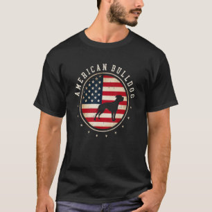 Camiseta American Buldog Usa Flag 4 de julho Cachorro Mãe P