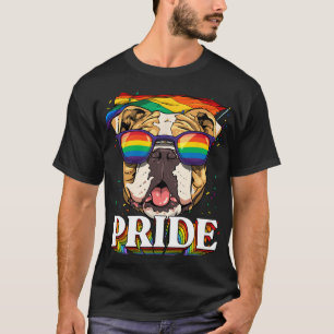 Camiseta American Bulldog Lgbtq Rainbow Flag Pride Mondo Do