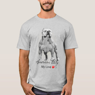 Camiseta American Bully Abbildung mit Inschrift