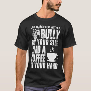 Camiseta American Bully Mãe Pai Café Bulldog Mama Dog