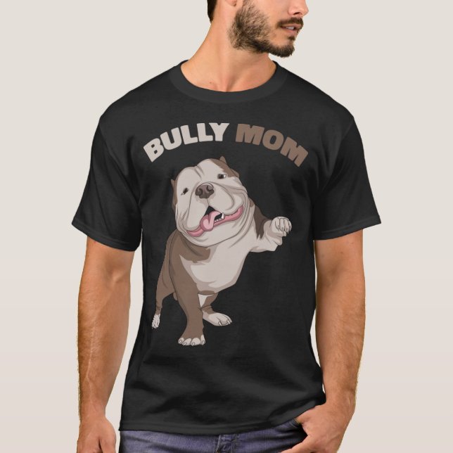 Camiseta American Bully Mamãe Cachorro Mamãe Engraçado Mulh (Frente)