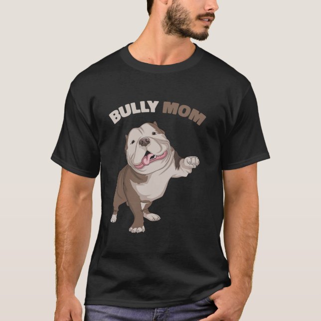 Camiseta American Bully Mamãe Cachorro Mamãe Engraçado Mulh (Frente)