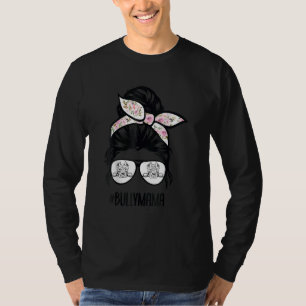 Camiseta American Bully Mamãe Mensy Bun Hair Glass Mães