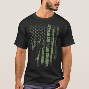 Camiseta American Camo Flag Proud German Shepherd Grandpa S