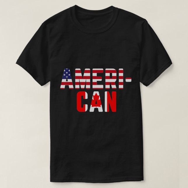 Camiseta American Canada Flag America Patriotic T (Frente do Design)