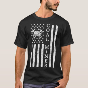 Camiseta American Coal Miner USA Flag Funny Miner Gi