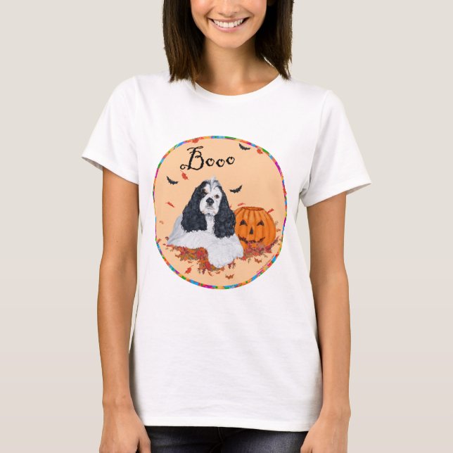 Camiseta American Cocker Spaniel Halloween (Frente)