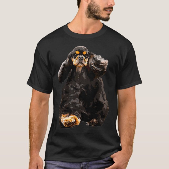 Camiseta American Cocker Spaniel - Stunning Black and Tan D (Frente)