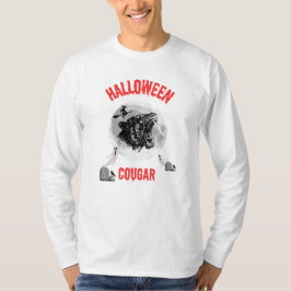 Camiseta american cougar on halloween night with crows