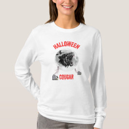 Camiseta american cougar on halloween night with crows