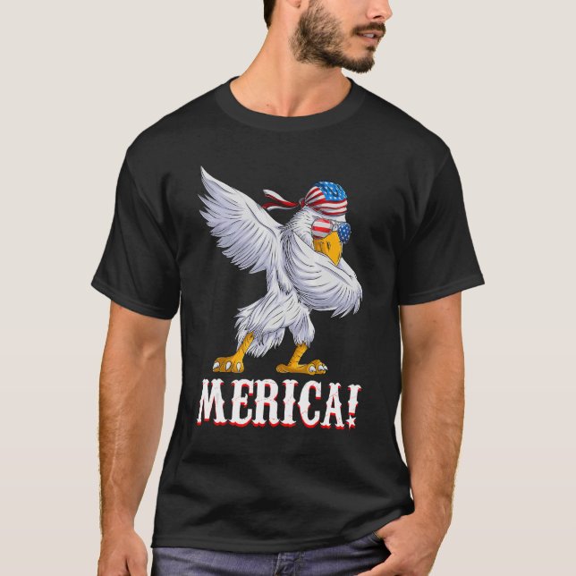 Camiseta American Dabbing Eagle Merica Usa Patriotic Men K (Frente)