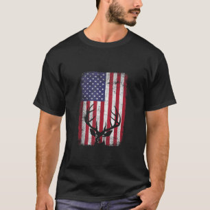 Camiseta American Deer Hunter Patriotic Hunter USA Flag Bu
