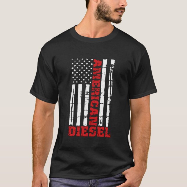 Camiseta American Diesel Flag Truck Turbo Brothers (Frente)