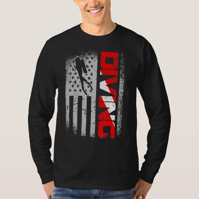 Camiseta American Diver Down Flag Us Flag (Frente)