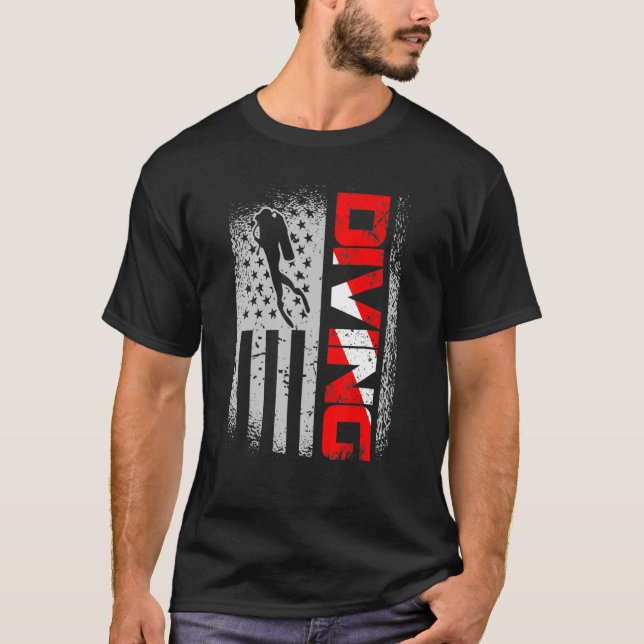 Camiseta American Diver Down Flag Us Flag (Frente)