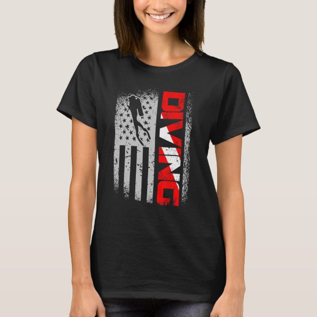 Camiseta American Diver Down Flag Us Flag Dive 1 (Frente)