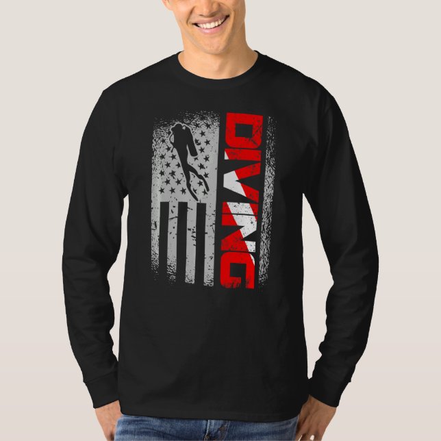 Camiseta American Diver Down Flag Us Flag Dive 1 (Frente)