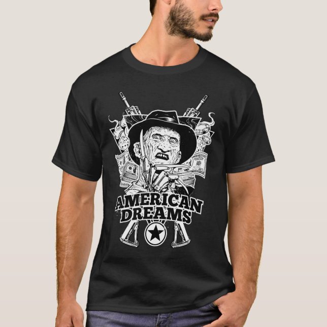 Camiseta American Dreams Tattoo Art Style T Shirt (Frente)