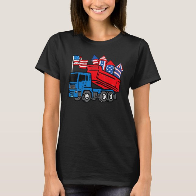 Camiseta American Dump Truck 4th Of July Fourth Toddler Boy (Frente)