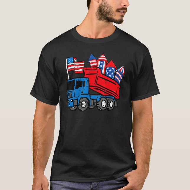 Camiseta American Dump Truck 4th Of July Fourth Toddler Boy (Frente)