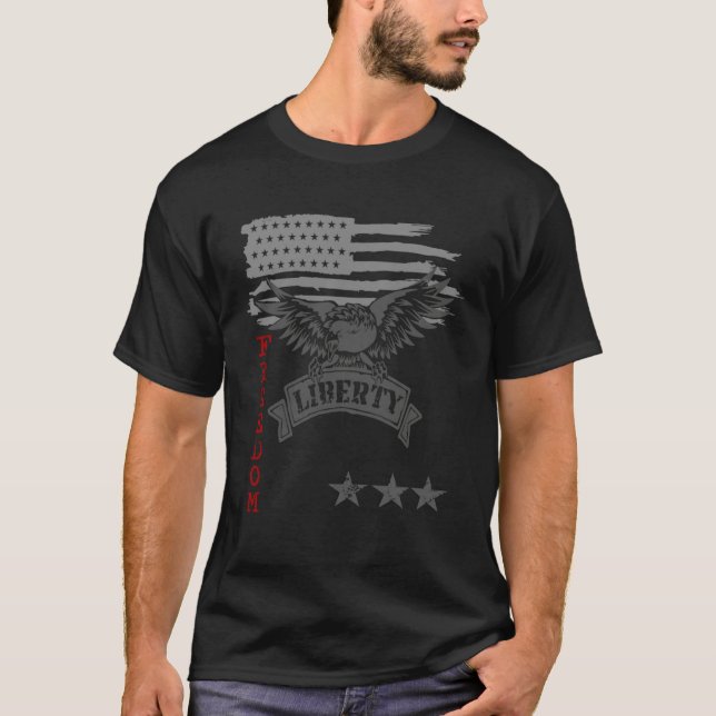 Camiseta American Eagle Liberty Freedom Patriot Justice For (Frente)