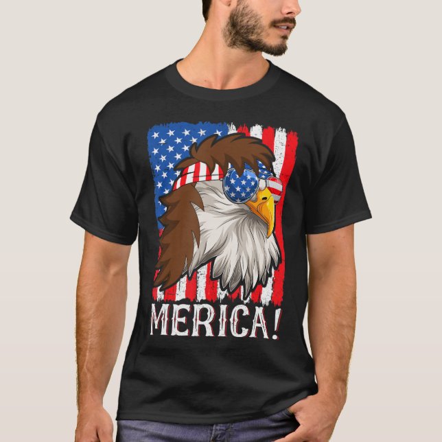 Camiseta American Eagle Mens, Estados Unidos Em 4 De Julho (Frente)