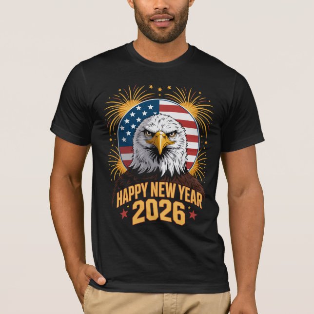 Camiseta American Eagle Patriotic 2026 New Year (Frente)