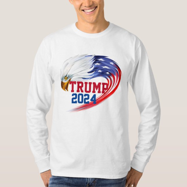 Camiseta American Eagle Trump 2024 Long Sleeve T-Shirt (Frente)