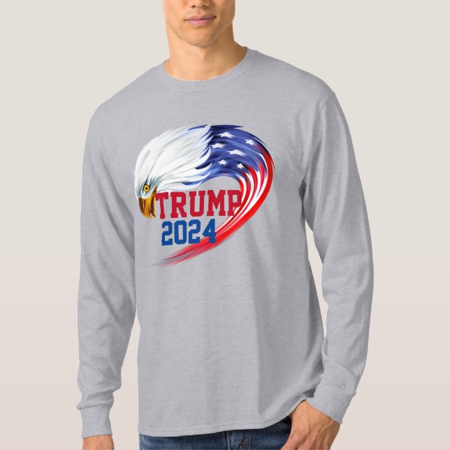 Camiseta American Eagle Trump 2024 Long Sleeve T-Shirt (Frente)