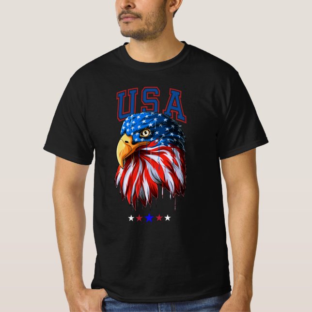 Camiseta American Eagle  USA American 4th Of July patriotic (Frente)