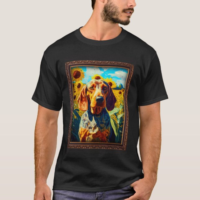 Camiseta American English Conhound Painting Sunflower Flow (Frente)