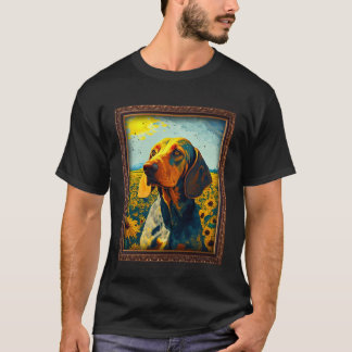 Camiseta American English Coonhound Painting Sunflower Flow