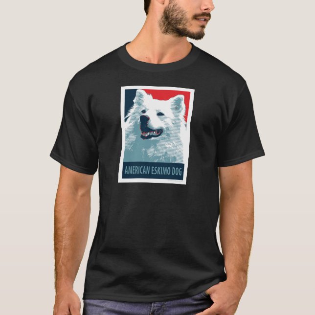 Camiseta American Eskimo Dog Esperança Política (Frente)