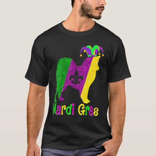 Camiseta American Eskimo Dog Lover Mardi Gras Carnival Jest (Frente)