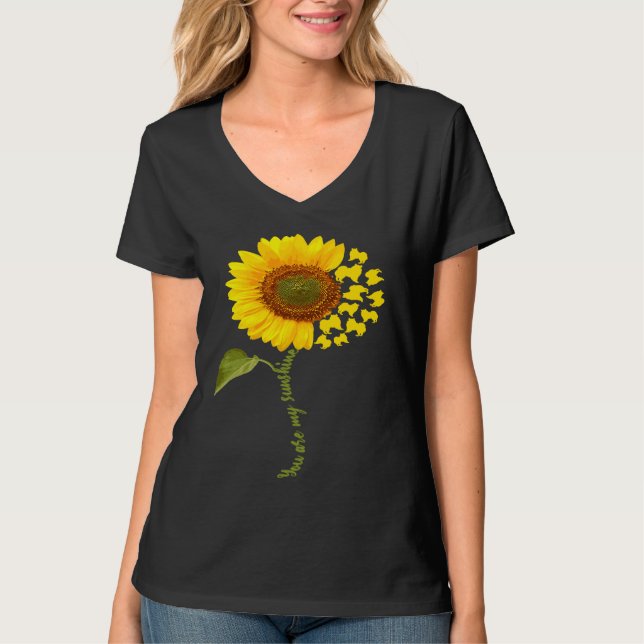 Camiseta American Eskimo Sunflower Eskie (Frente)