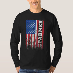 Camiseta American Farmer US Flag Vertical