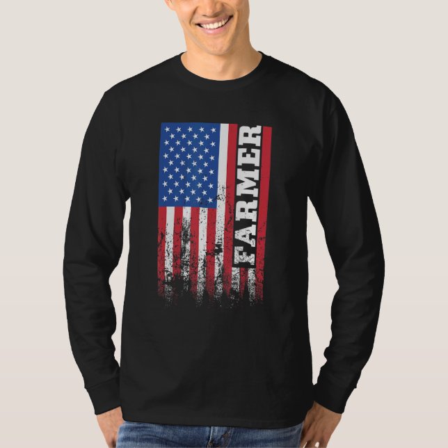Camiseta American Farmer US Flag Vertical (Frente)