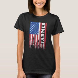 Camiseta American Farmer US Flag Vertical