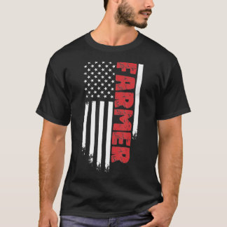 Camiseta American Farmer USA Flag Farming Agriculture