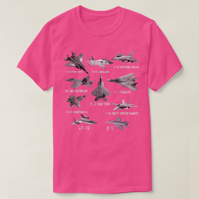 Camiseta American Fighters Jets F22 Raptor F14 omcat Plane (Frente do Design)