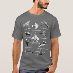 Camiseta American Fighters Jets F22 Raptor F14 omcat Plane