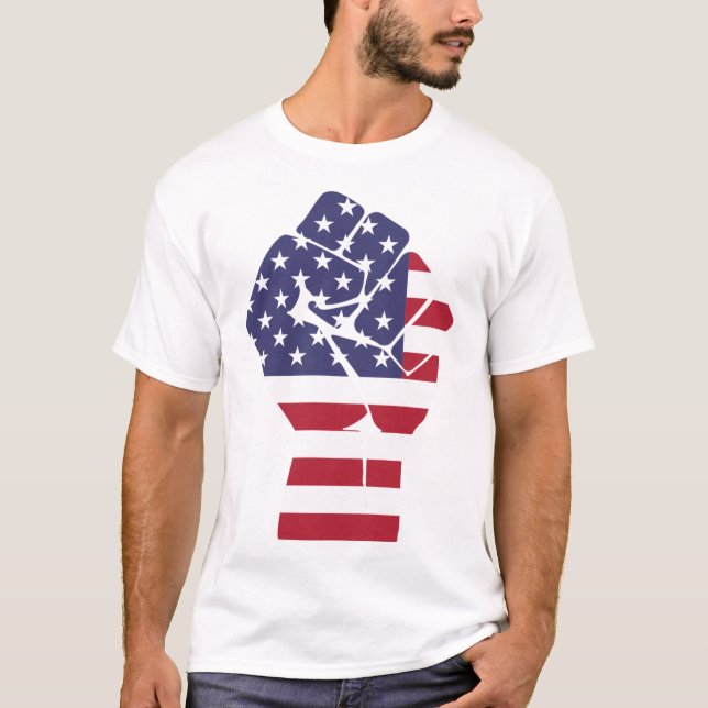 Camiseta American Fist Flag EUA (Frente)