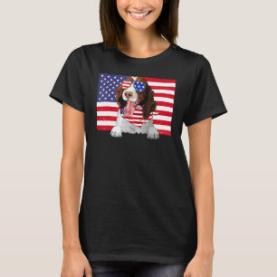 Camiseta American Flag 4 de julho English Springer Spaniel