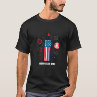 Camiseta American Flag 4 de julho Men Women Fireworks USA